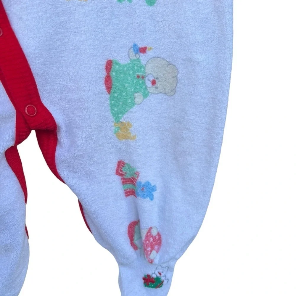 VTG Carter’s Christmas Bear Footed Sleeper Terrycloth Night Before Christmas Lrg